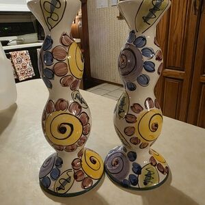 Artistic Swirl Ceramic Candle Holders